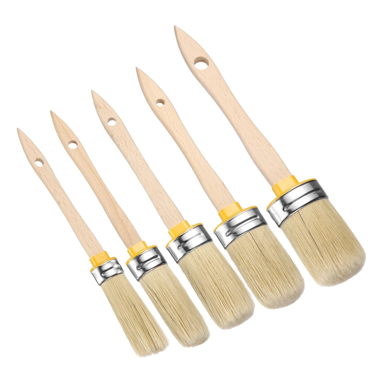 Pinceaux de peinture à la cire avec poils ovales en fibre PET et manche bois