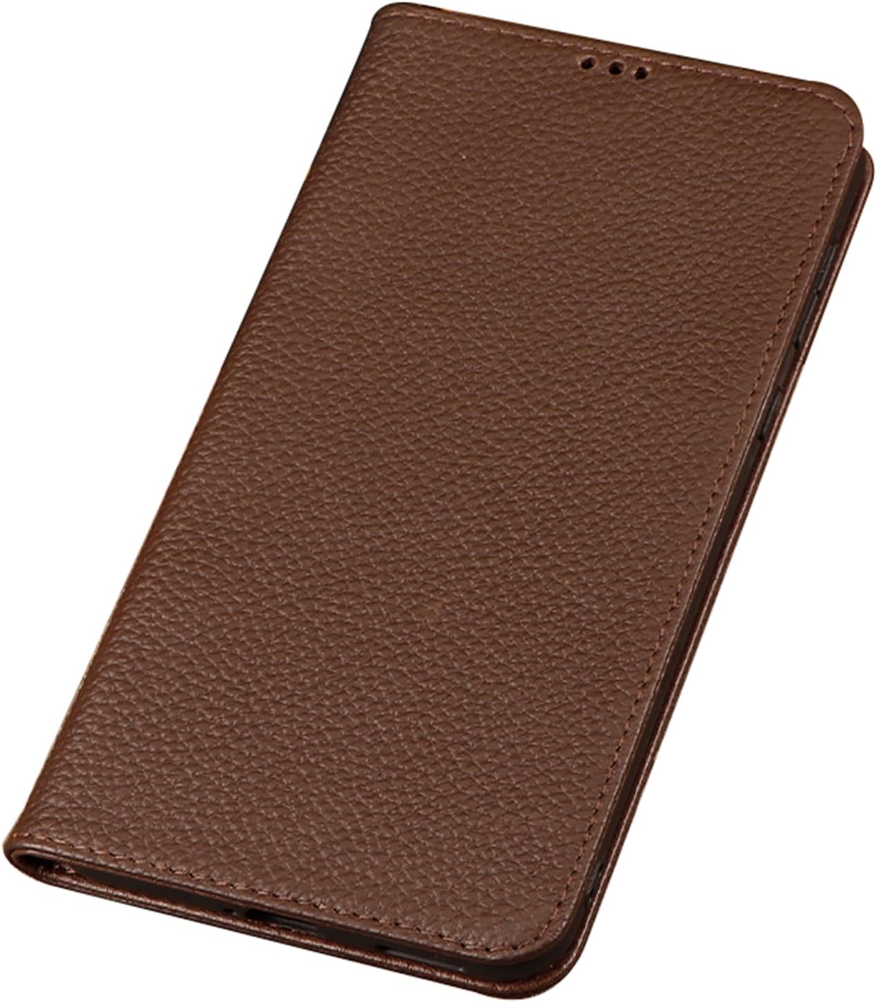 Genuine Leather Case for iPhone 17/17 Pro/17 Pro Max, High-Grade Business Lychee Pattern Flip Cover Full Body Protection Phone Case Red