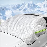 Vista 7 de Cubierta de nieve para parabrisas de automóvil, protector magnético de 5 capas para parabrisas con cubiertas de espejo lateral, accesorios