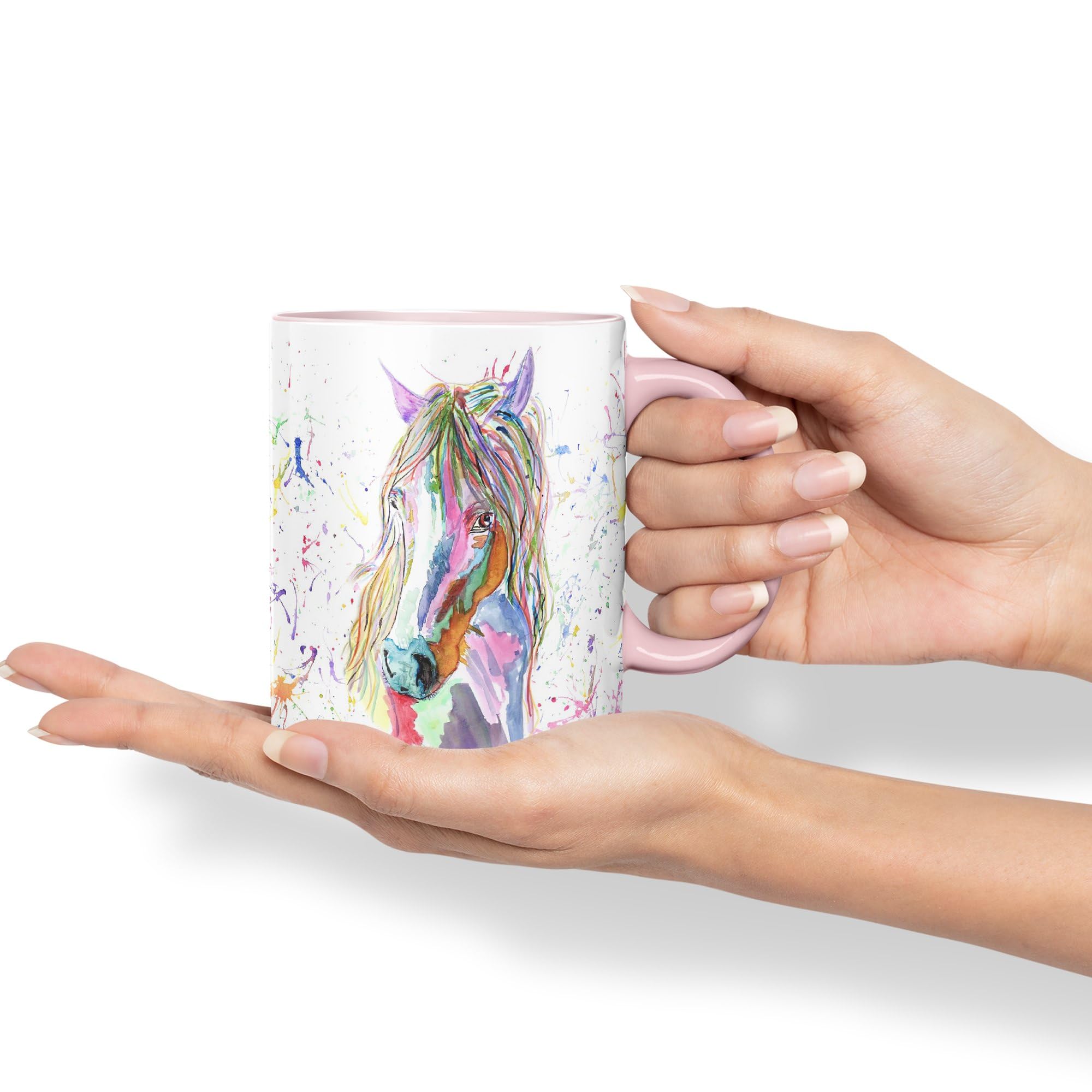 Tazza In Ceramica Con Design Furetto Ad Acquerello, 311g, Blu Marino, Idea Regalo, Lavabile In Microonde E Lavastoviglie