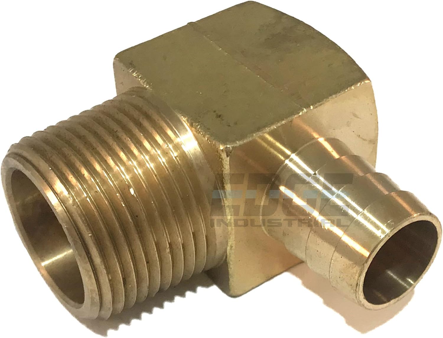 3/4" Hose ID to 1" Male NPT MNPT 90 Degree Brass Elbow Fitting Fuel/AIR/Water/Oil/Gas/WOG (Qty 01)