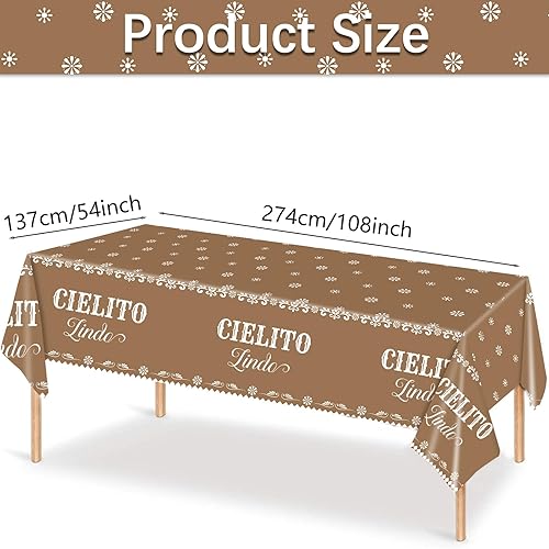 Miniatura 2 de 3 manteles de fiesta mexicana, 54 x 108 pulgadas, suministros de fiesta mexicana, mantel de plástico desechable mexicano, cumpleaños, suministros de