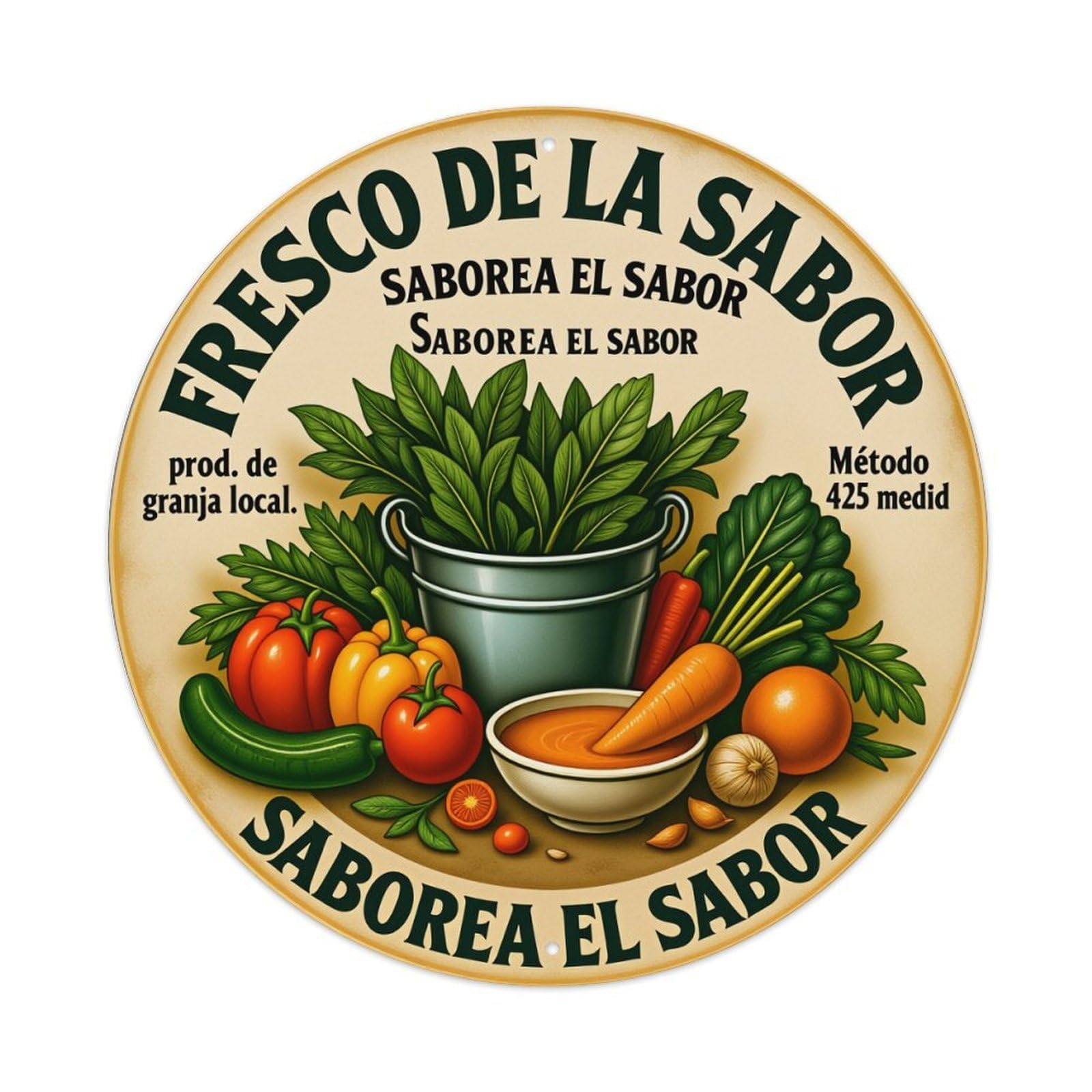 Fresco De La Sabor Metal Tin Sign Vintage Garden Bedroom Cafe Bar Man Cave Home Wall Decor Metal Poster 8x8 inches