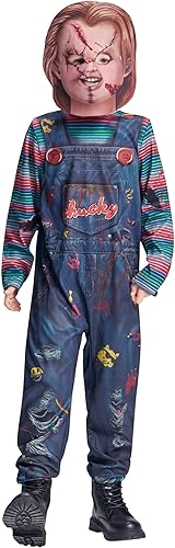 Disfraz de Chucky para niños, traje de máscara espeluznante para niños y niñas, fiesta de juegos de rol, de 3 a 10 años