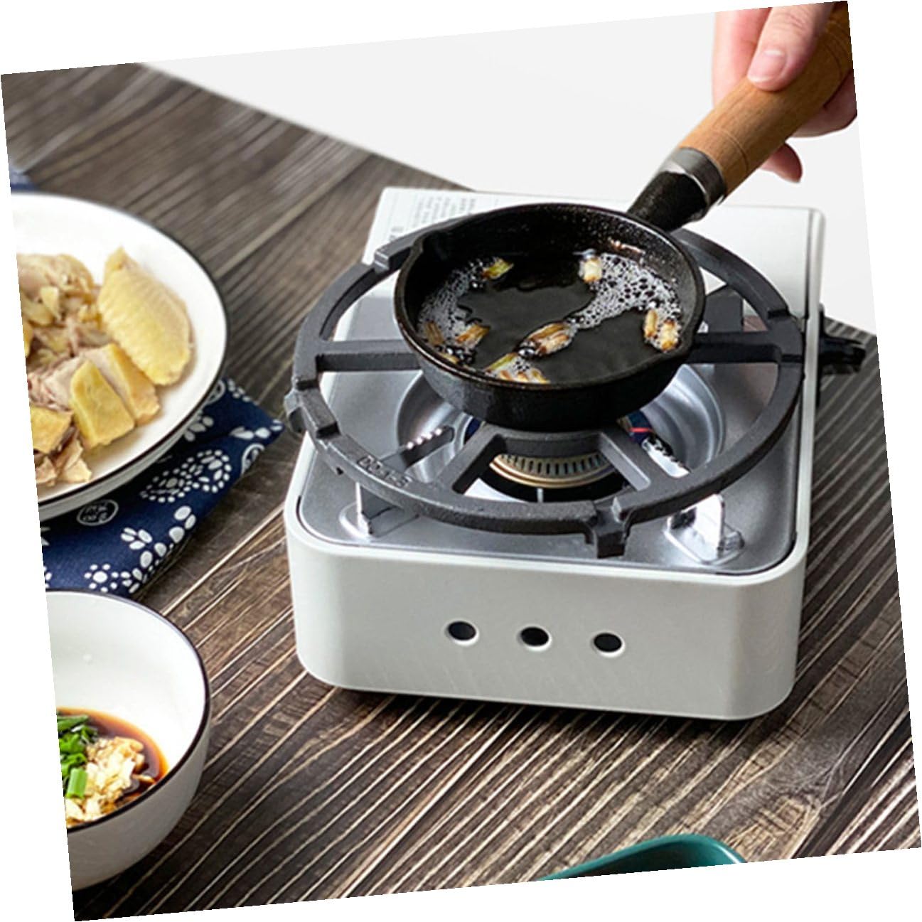 TOYANDONA Kleiner Bratpfanne aus Eisen für Camping und Backpacking, Schwarz