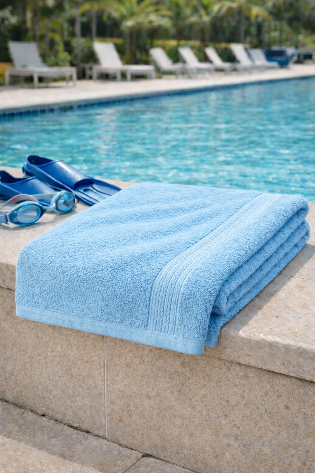 Fitness Mantra® Cotton Bath Towel 650 GSM | Heavyweight, Soft & Absorbent | Quick Dry | Large 30 x 60 Inch Towel for Daily Bath Use | 1 Peace| Blue|-image-22