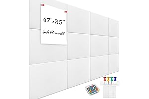 47&quot; X 35&quot; Large Office Cork Board Alternative - 12 Pack White Felt Wall Tiles