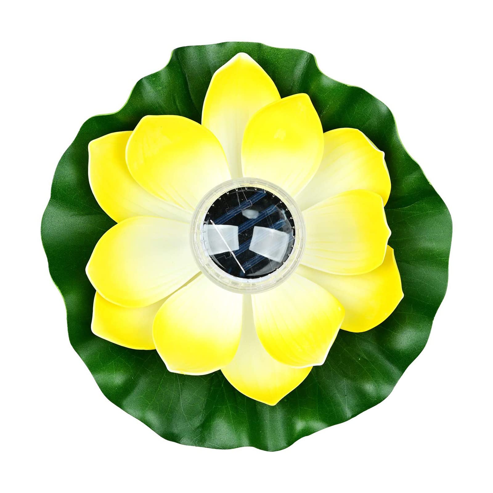 Lychee Solarbetriebene Lotus Laterne,Solarlampen für außen,Wasserdichte LED Garten Pool Licht,Künstliche Lotus Seerose Licht für Garten Hof, Schwimmbad, Brunnen und Aquarien (Gelb)
