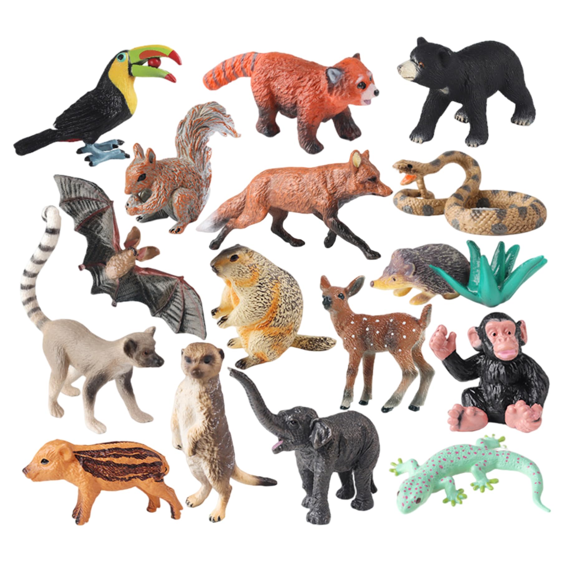 Animales del bosque juguetes educativos en miniatura Jorzer para aprender jugando