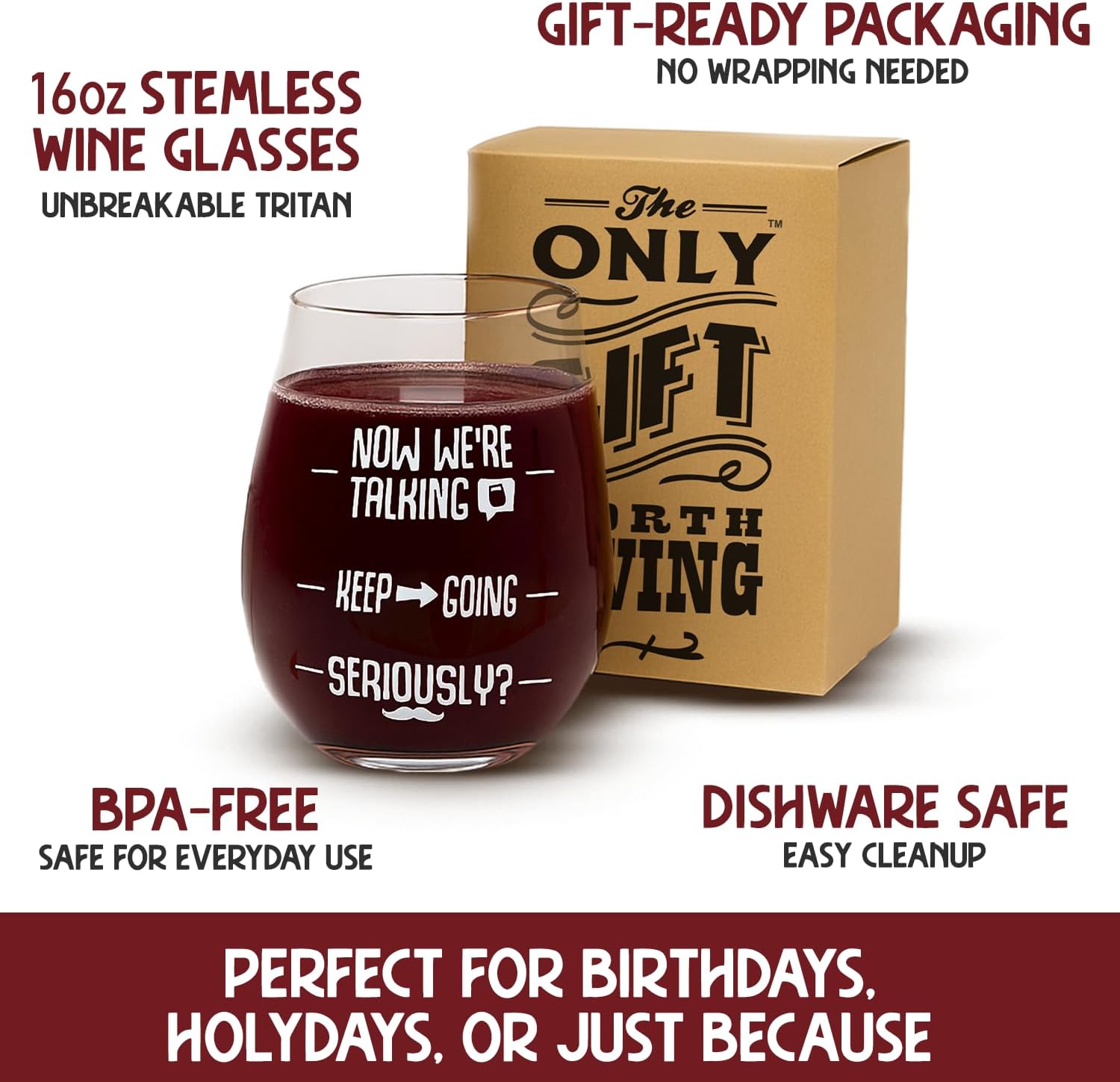 FUNNY WINE GLASSES + WINE SOCKS -16 oz Unbreakable Stemless Wine Glass With Sayings & Fuzzy Girl Socks “If You Can Read This, Bring Me Some Wine" - Image 5