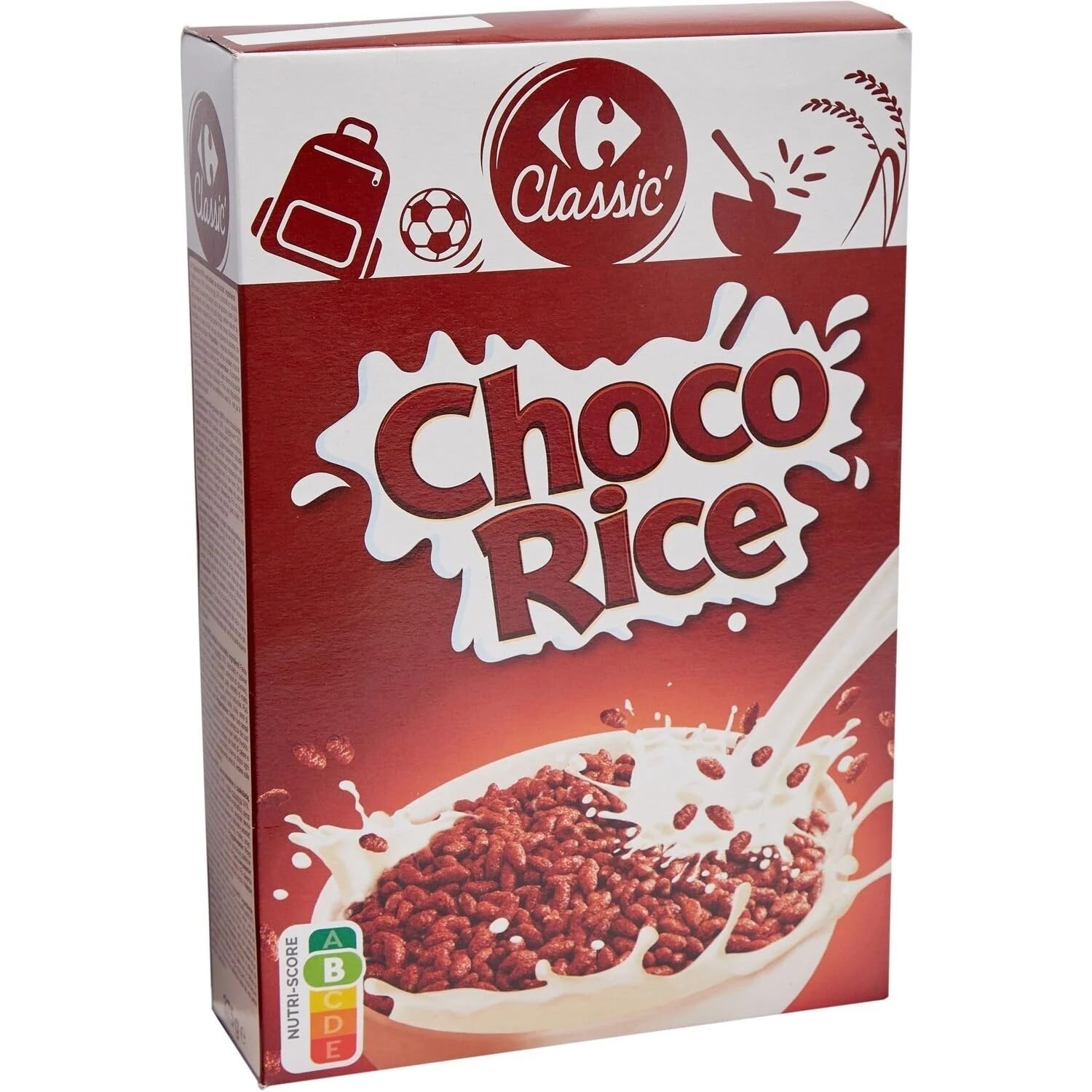 CARREFOUR CLASSIC' - Céréales Extrudées au Chocolat - avec Chocolat en Poudre - la boite de 375g - Le Lot De 4