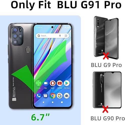 Miniatura 2 de KuDiNi BLU G91 Pro - Funda protectora transparente con función atril y correa para BLU G91 Pro para BLU G91 Pro (oro rosa)