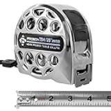 Stainless Steel Retractable Measuring Tape Easy Read Measuring Tape Tape Measure with Double-Sided Scale Waterproof Tape Measure for Household Agricultural Industrial Woodworking (25 ft)