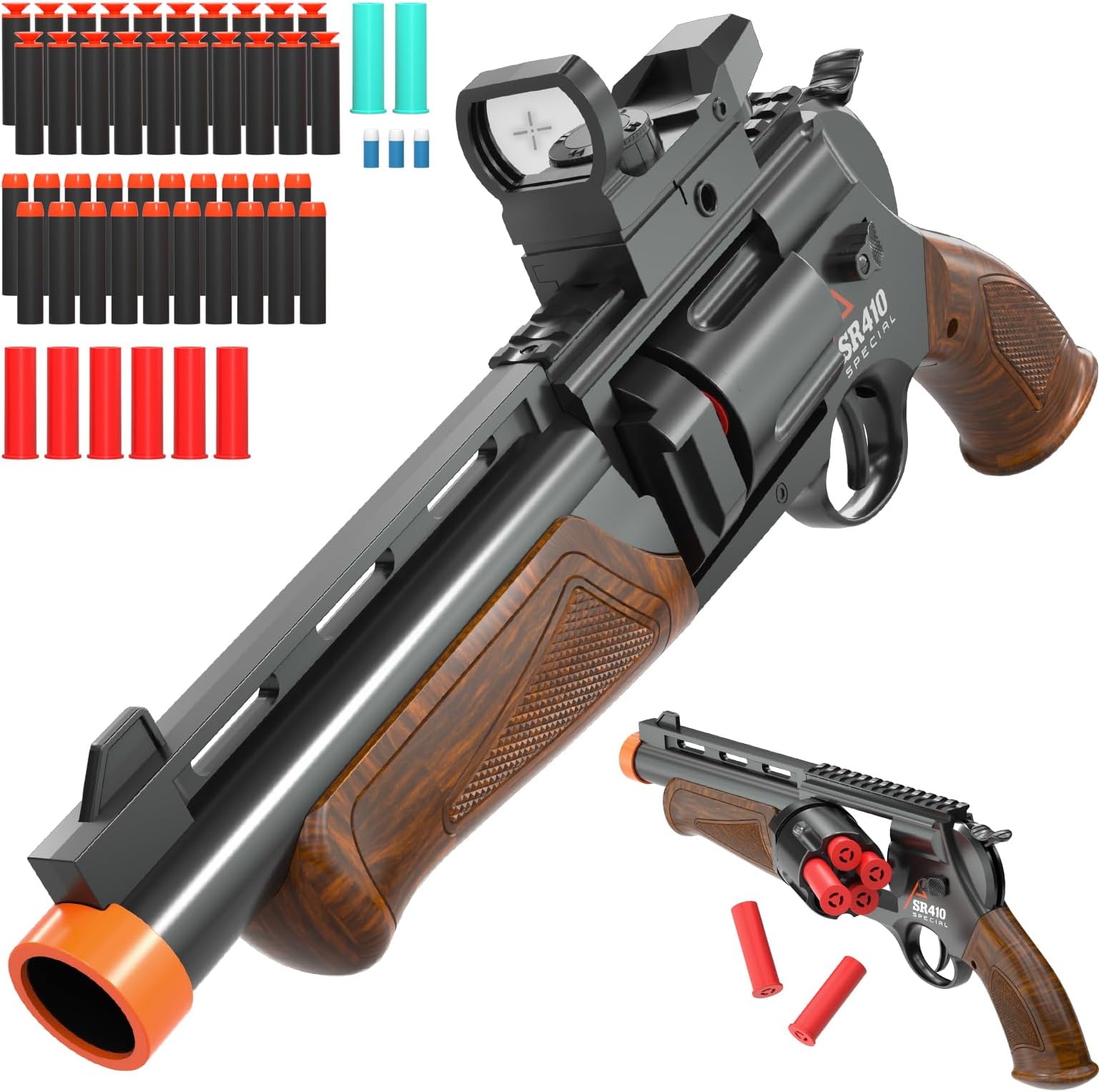 Toy Guns Soft Bullet Toy Shotgun Foam Revolver Blaster with Sight, Educational Shooting Model Birthday for Age 18+ Adults