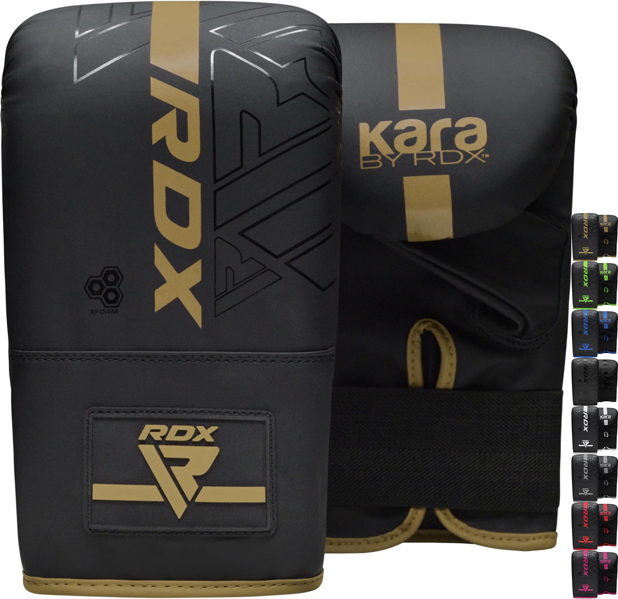 RDX Bag Gloves Boxing Punching Mitts, Maya Hide Leather, Padding, Ventilated Palm, MMA Heavy Punch Training, Muay Thai Kickboxing Focus Pads Double