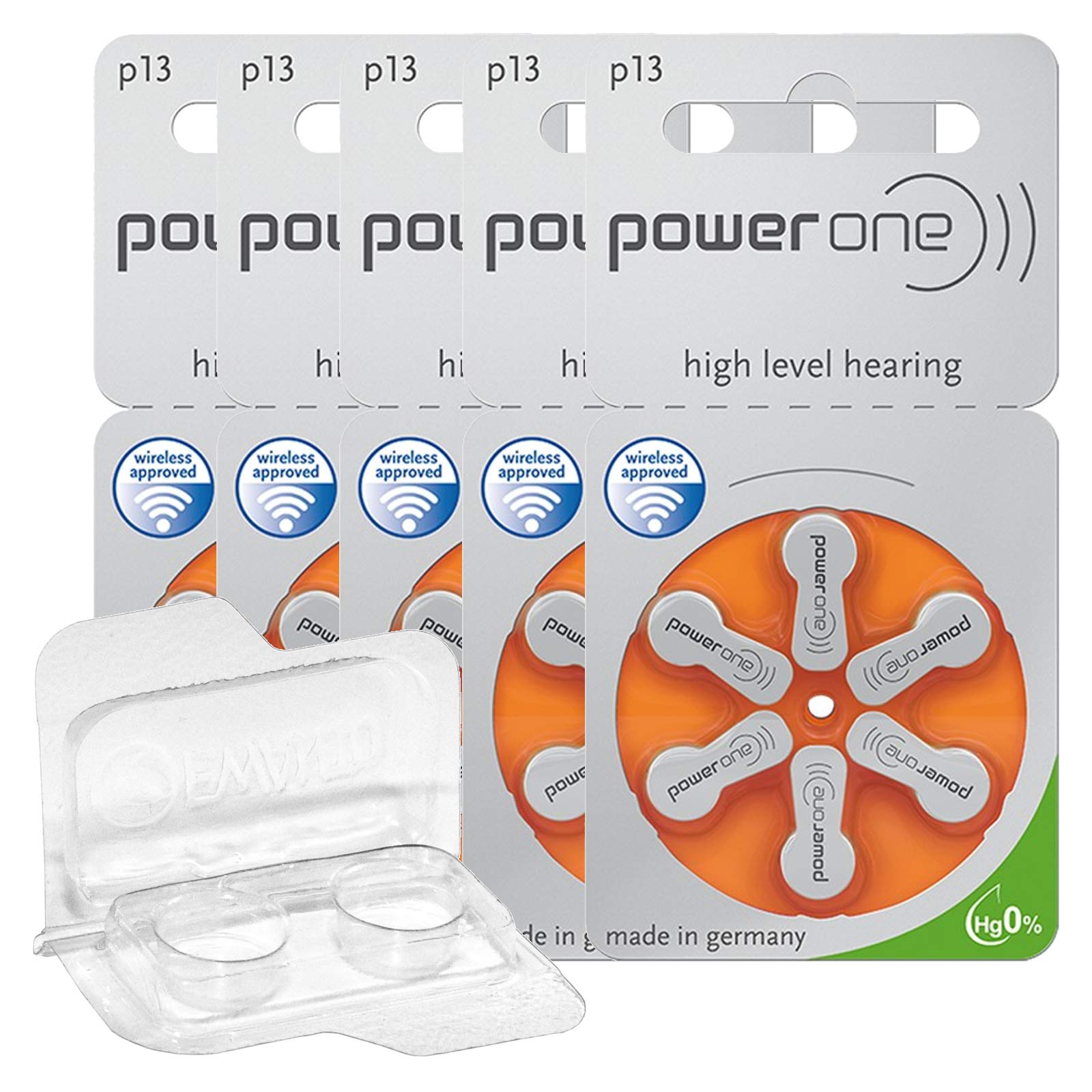 Batterie Per Apparecchi Acustici Tipo 13, 60 Pezzi, Arancione - Foto 2