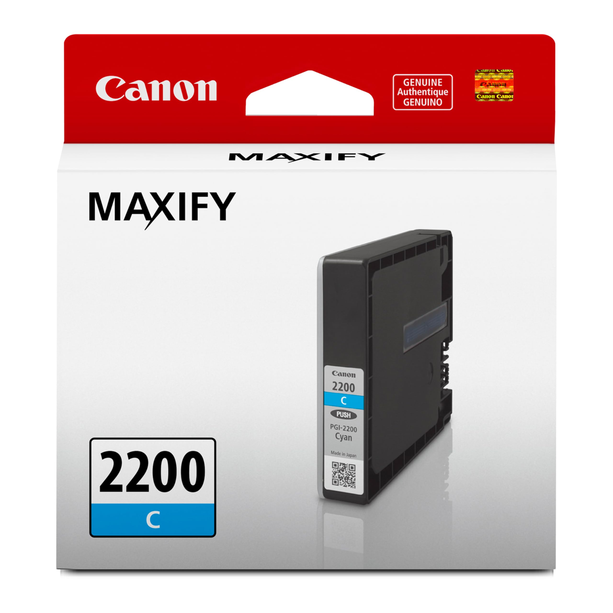 Canon Genuine Canon PGI-2200 Pigment Ink Cartridge, Cyan
