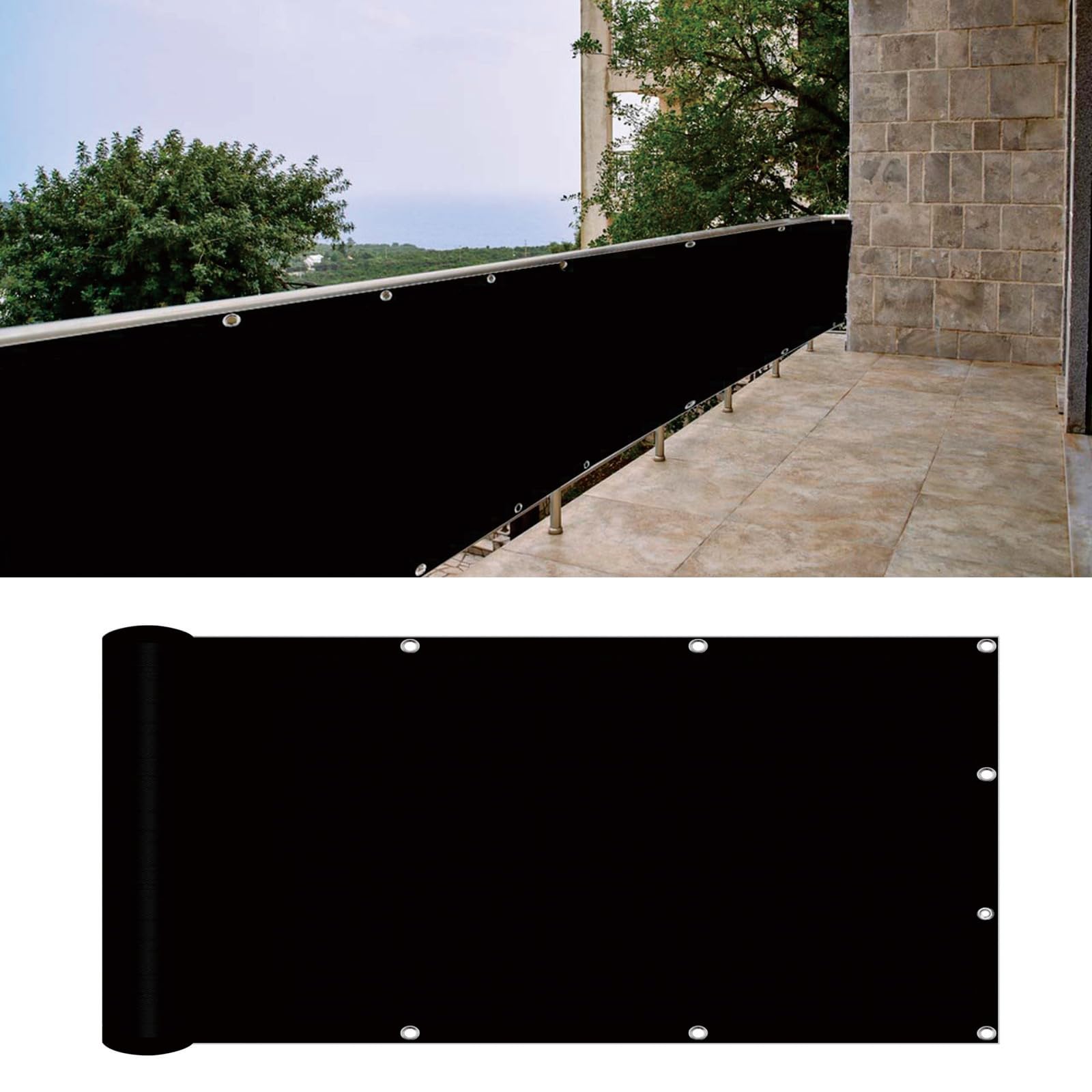 Brise-vue balcon 155 x 640 cm idéal pour une terrasse tranquille