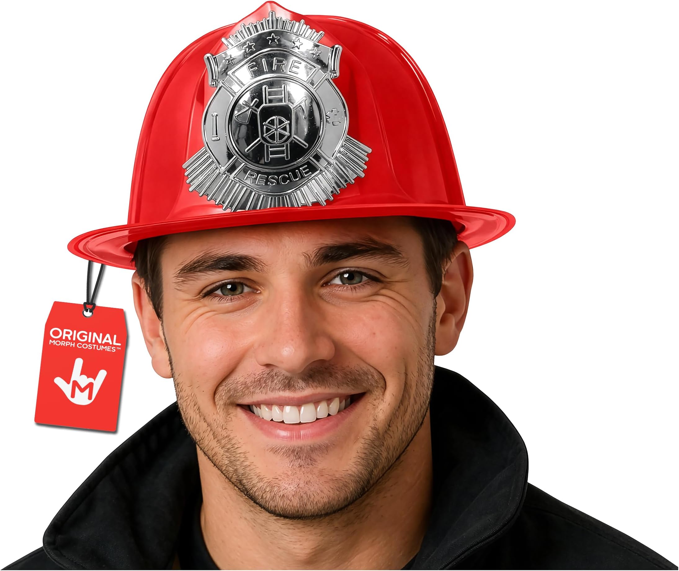 Adult Fireman Costume -Hard Helmets - Fireman Helmet - Firefighter Hats - Fireman Accessories, One Size, Red, One size