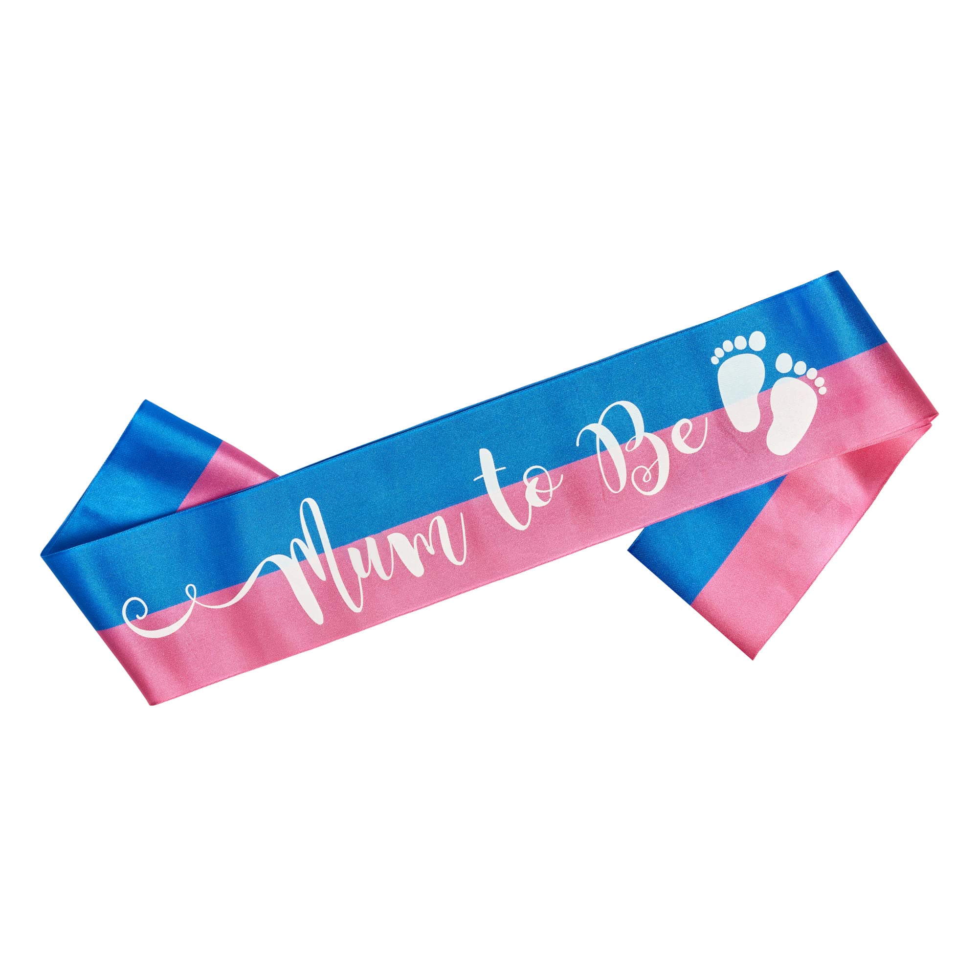 Olilly Pink And Blue Sash For A Mum To Be - Sash To Wear For A Gender Reveal Or Baby Shower - Perfect For Pictures (Pink And Blue)