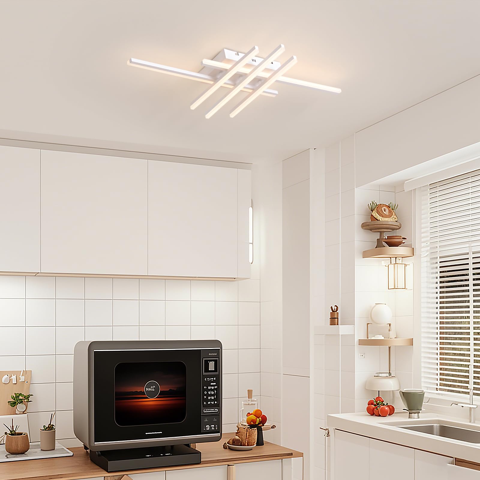 Sky angle Plafoniera LED Smart con Controllo Vocale per Alexa/Google Home, Luci a Soffitto Dimmerabili, Lampada Piatta per Soggiorno, Camera da Letto, Bagno, Cucina