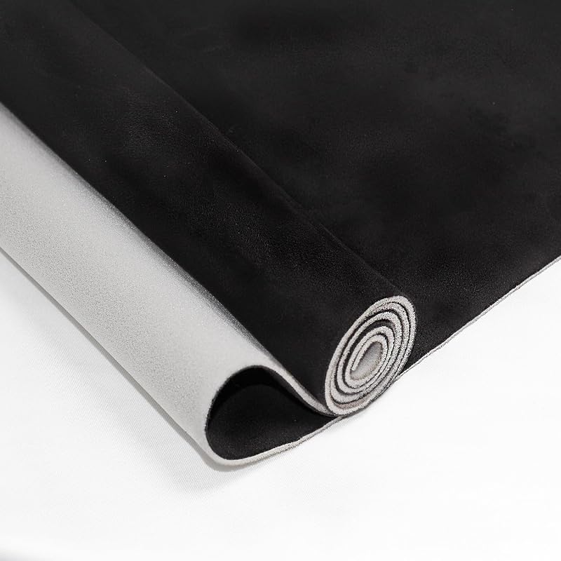 Suede Headliner Fabric with Foam Backing - Black Suede Headliner wrap Interior Material for Car/Truck/SUV/RV Roof, Home Repair/DIY Headliner Material Automotive Headliner Fabric (Black, 96"×60“)