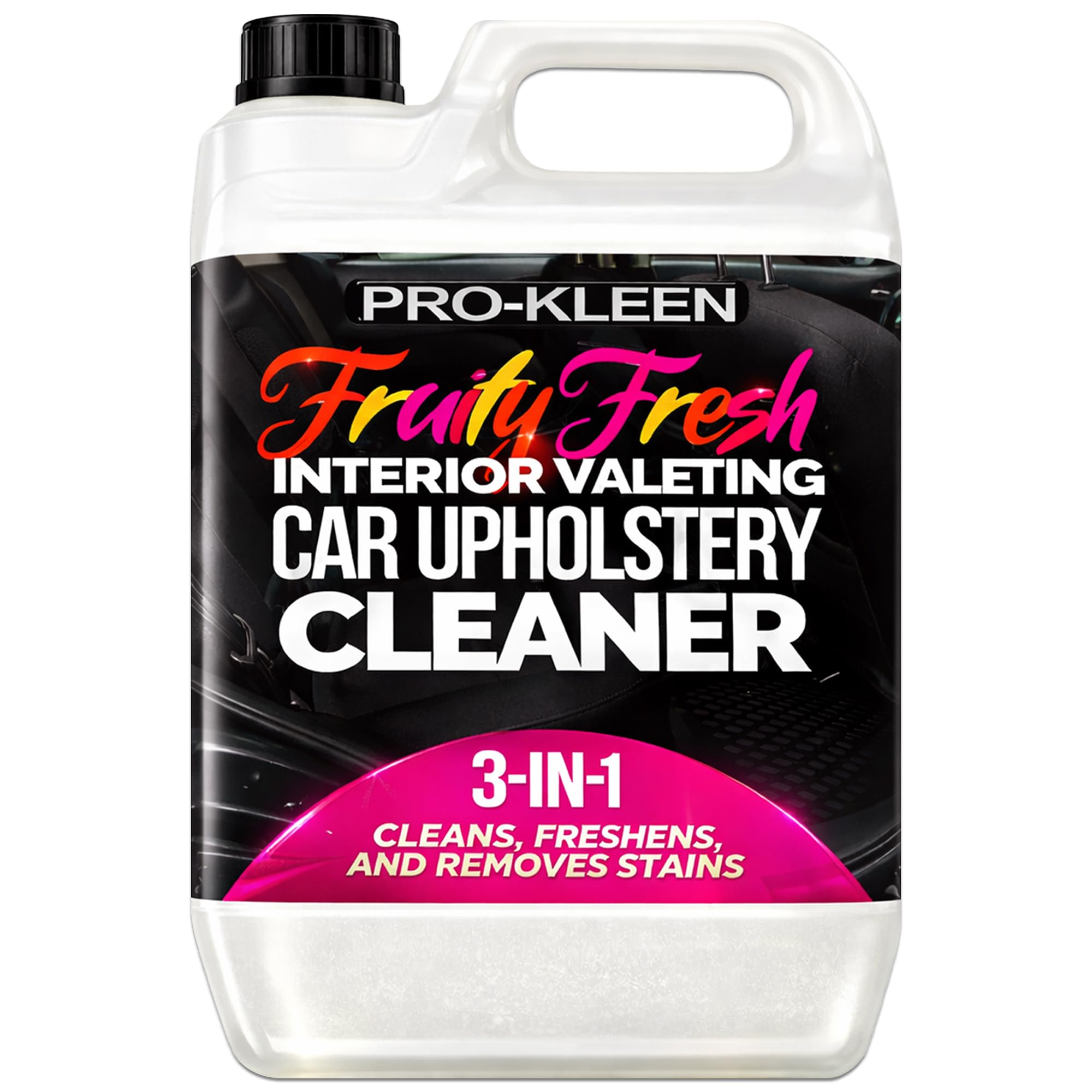 Pro-Kleen Interior Valeting Car Upholstery Carpet Cleaner Shampoo Removes Dirt, Grime and Stains Fruity Fresh Fragrance (5 Litres)