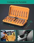 ORIA Ratchet Screwdriver Set, 42 in 1 Screwdriver Set with Rotatable Ratchet Handle, Magnetic Repair Tool Kit with 40 PCS Magnetic Precision Bits, Storage Case, for Appliances - Orange