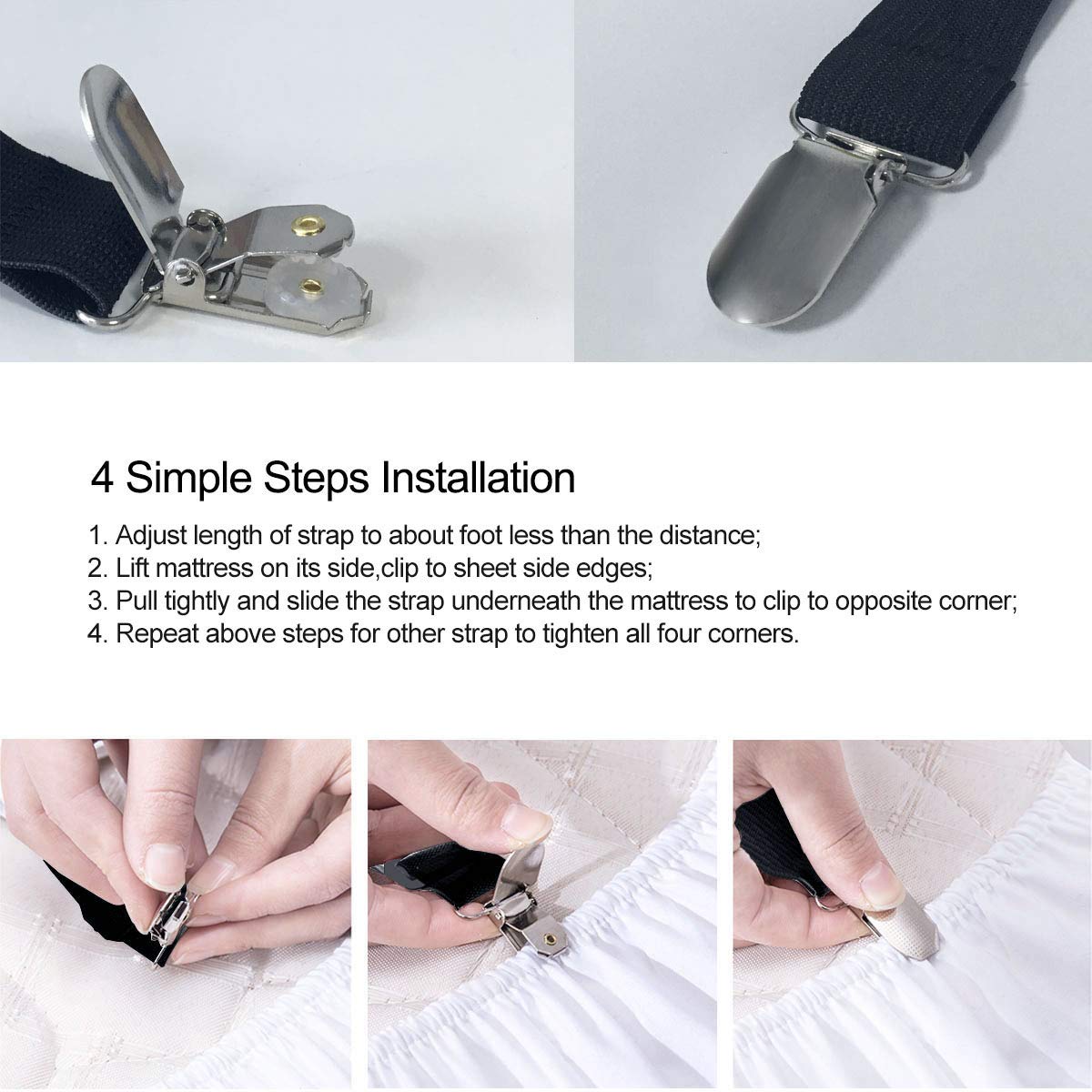 Neatly Tucked Sheets - Bed Sheet Holder Clips -7 Neatly Tucked Sheets - Bed Sheet Holder Clips -7