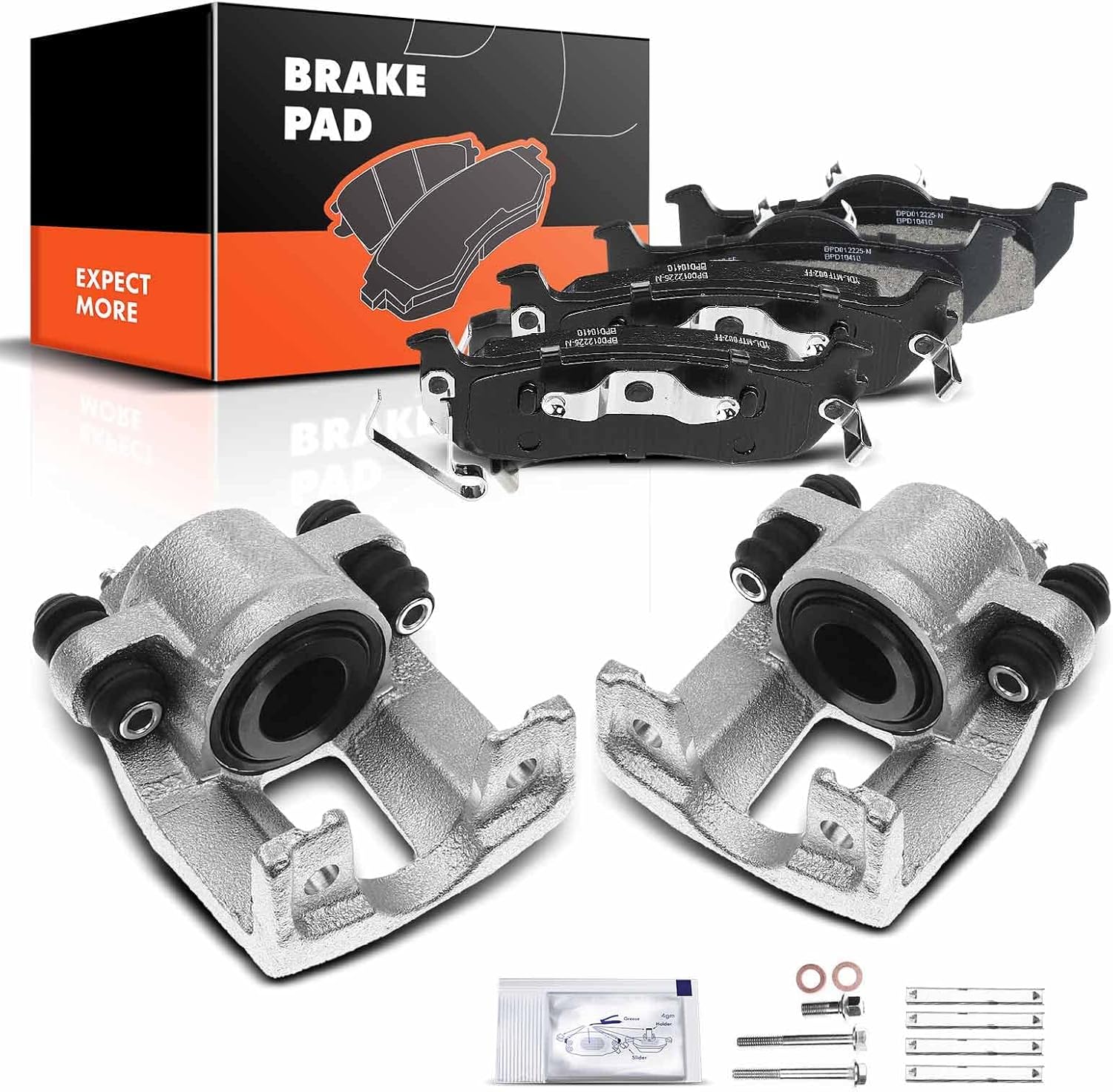 A-Premium Rear Disc Brake Calipers with Ceramic Pads Compatible with Infiniti QX56 2004-2010 Nissan Armada 2005-2015 Titan 2004-2015 Pathfinder 2004 5.6L 6-PC Set