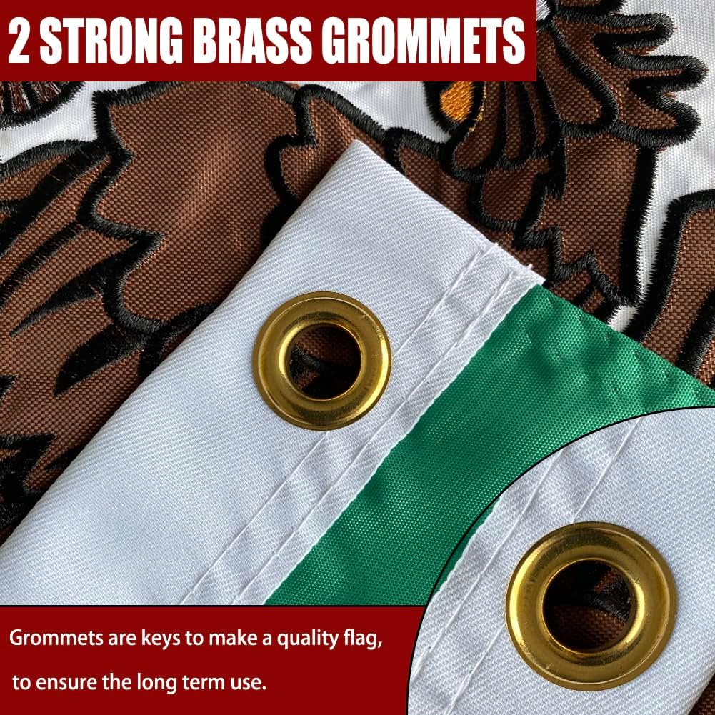 Mexico Mexican Flag Embroidered 3x5 Outdoor Double Sided Mexicana MX National Flags Banner for Outside 3ply Embroidered with 2 Brass Grommets Vivid Colors Waterproof - Image 4