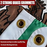 Vista 4 de Bandera mexicana bordada de 3 x 5 para exteriores, doble cara, bandera nacional mexicana MX para exteriores, 3 capas, bordada con 2 ojales de latón