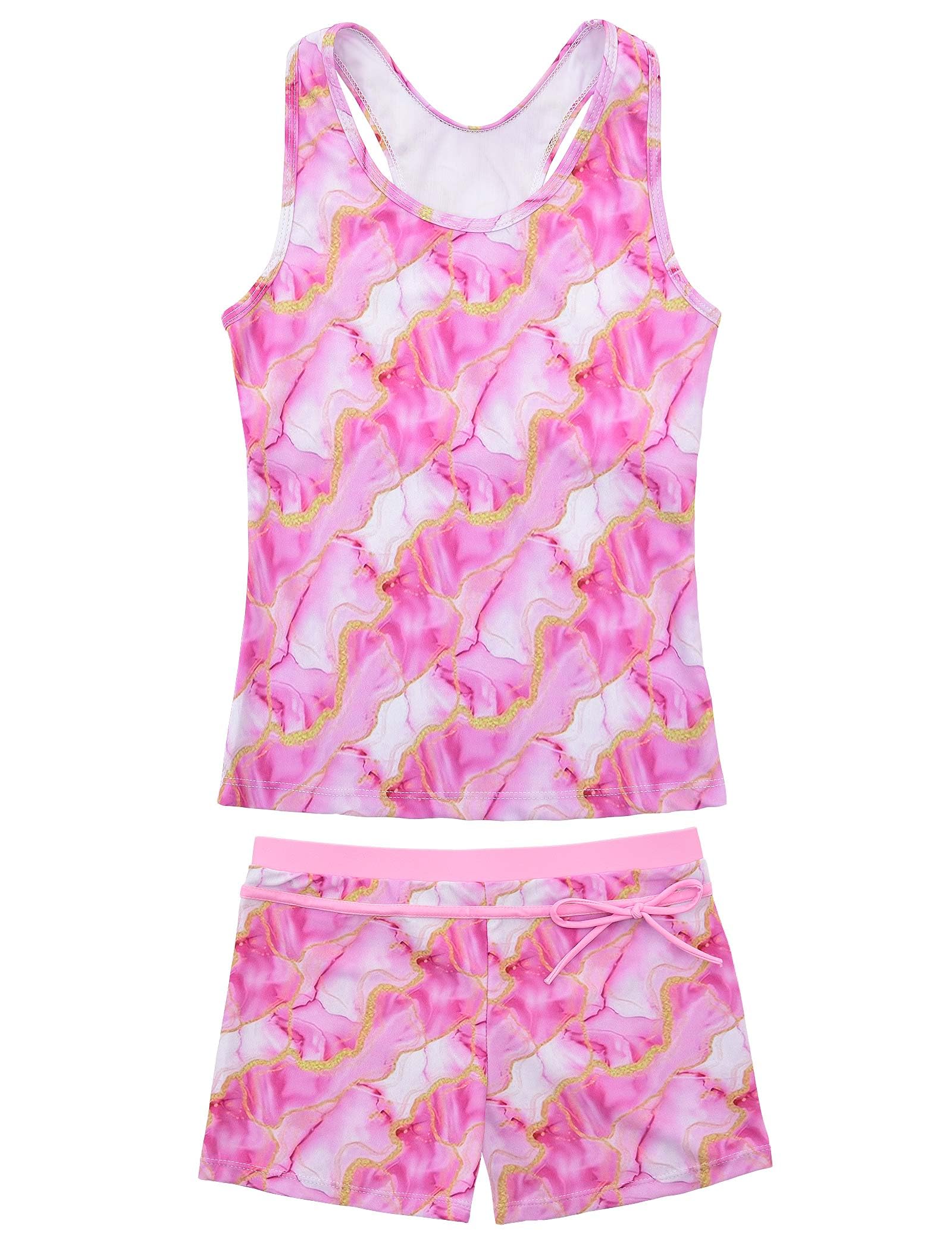 JerrisApparel Little Girls' Summer Two Piece Boyshort Tankini Kids Swimsuit