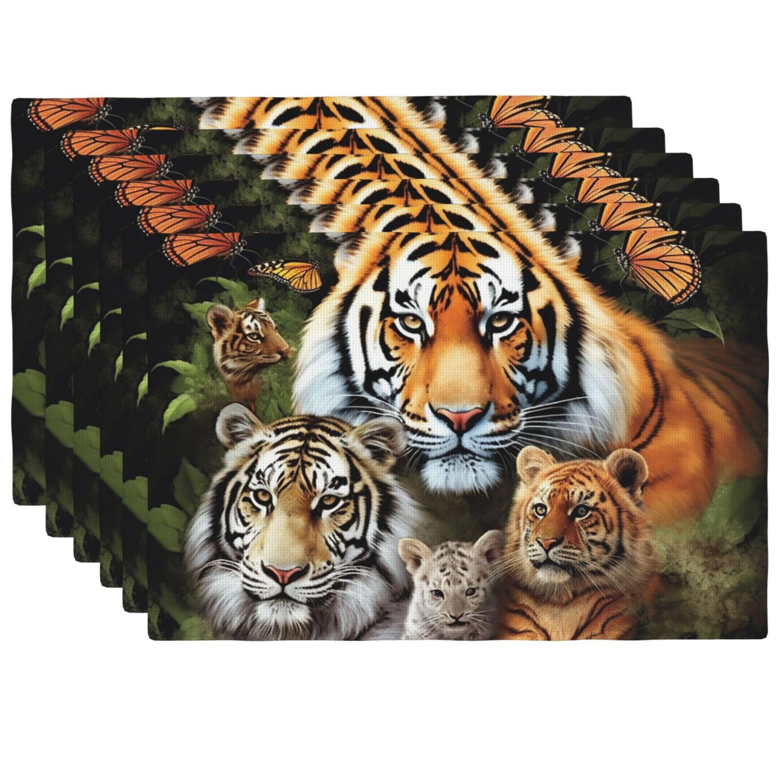 Set de table résistant à la chaleur décoration table cuisine lavable motif animaux lot de 6