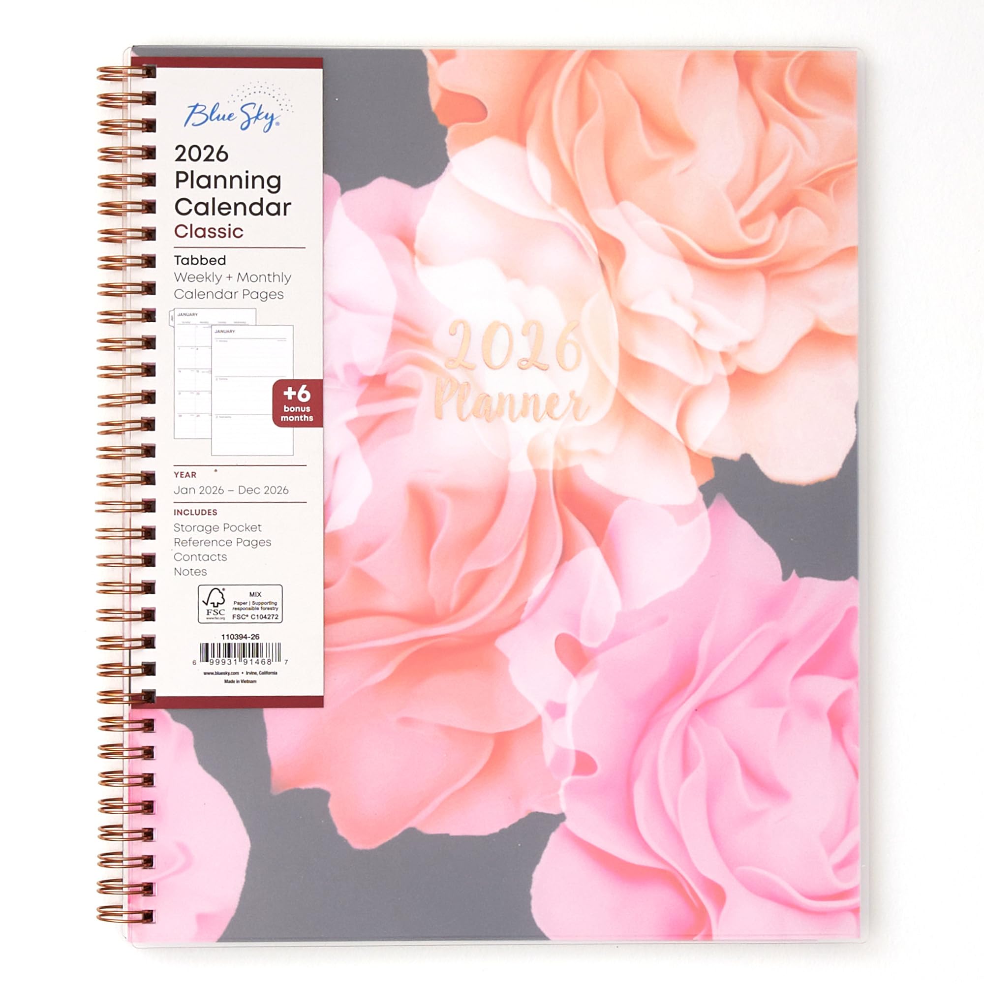 Blue Sky January 2026 Weekly and Monthly Planner