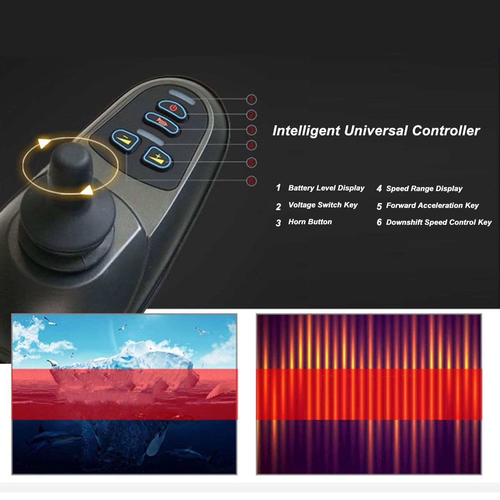 CHICIRIS Controlador de Potencia para Silla de Ruedas Eléctrica, Controlador de Joystick 45A de Alta Sensibilidad para Sillas de Ruedas con Motor Cepillado, Robots Inteligentes,