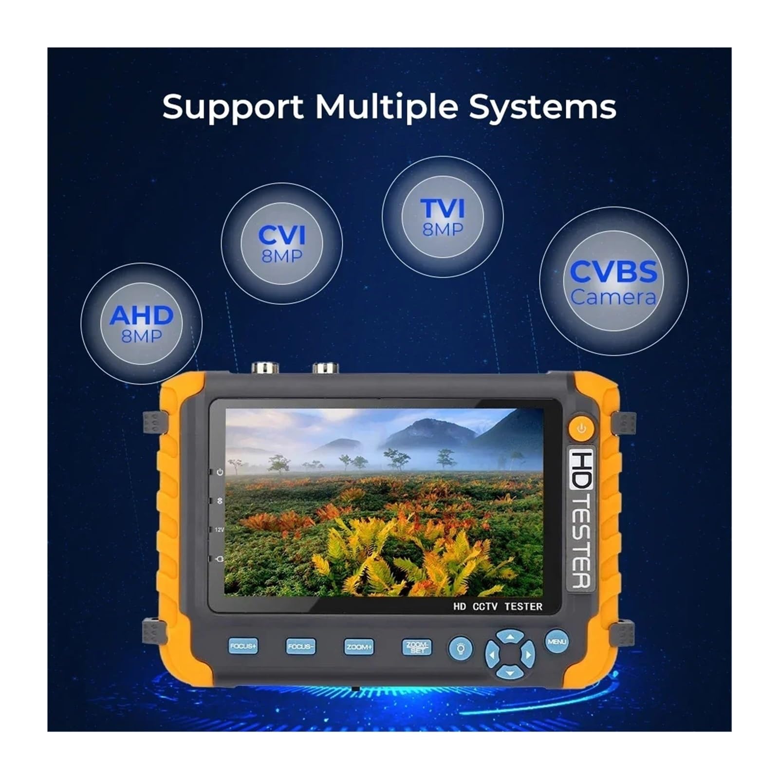 Tester per Telecamere CCTV, CCTV Tester Monitor Mini IV8W Monitor Portatile for Telecamera di Sicurezza Tester 8MP CVI TVI AHD Tester VGA Strumenti CCTV Monitor(IV5)