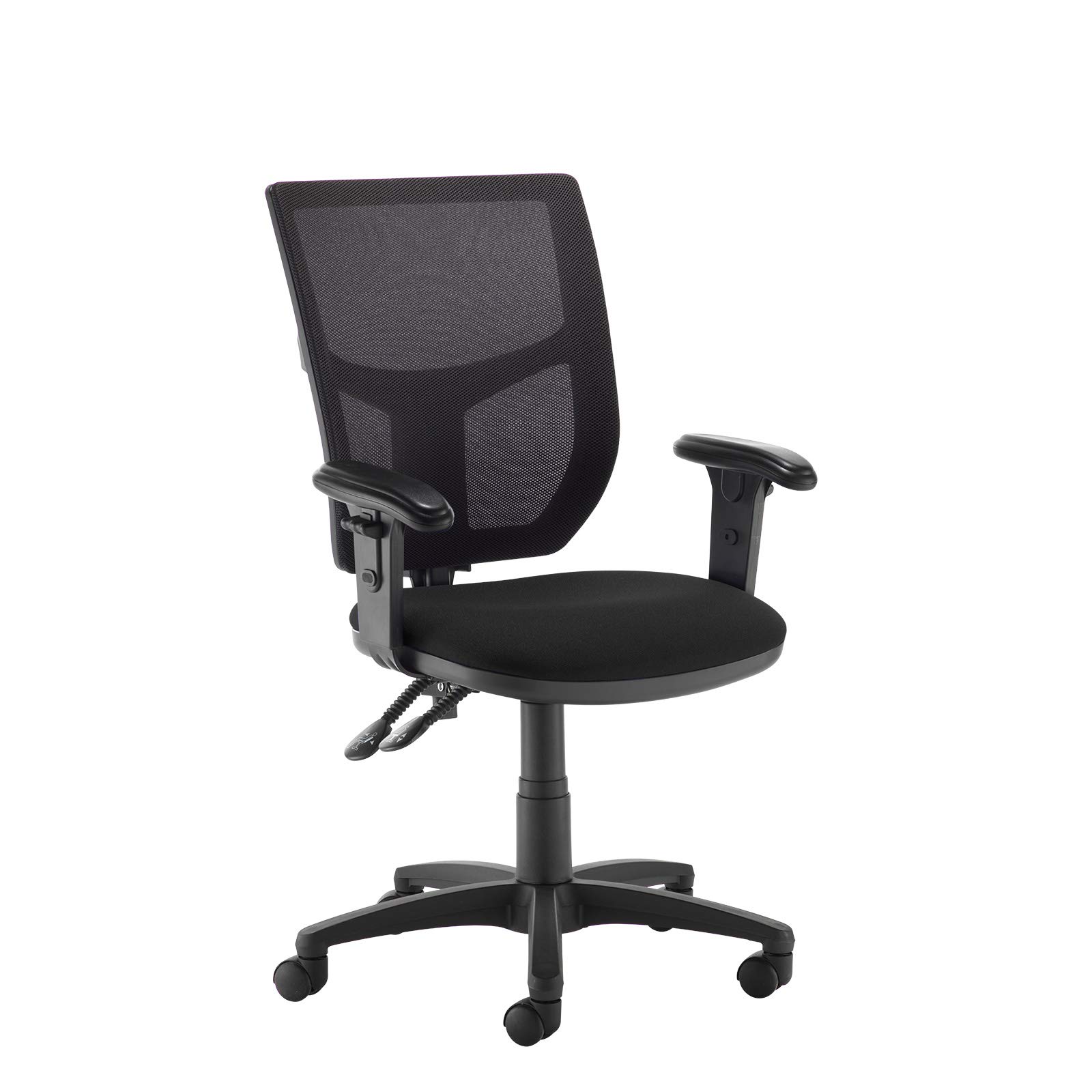 Mr Office Altino 2 lever high mesh back operators chair with adjustable arms, Black