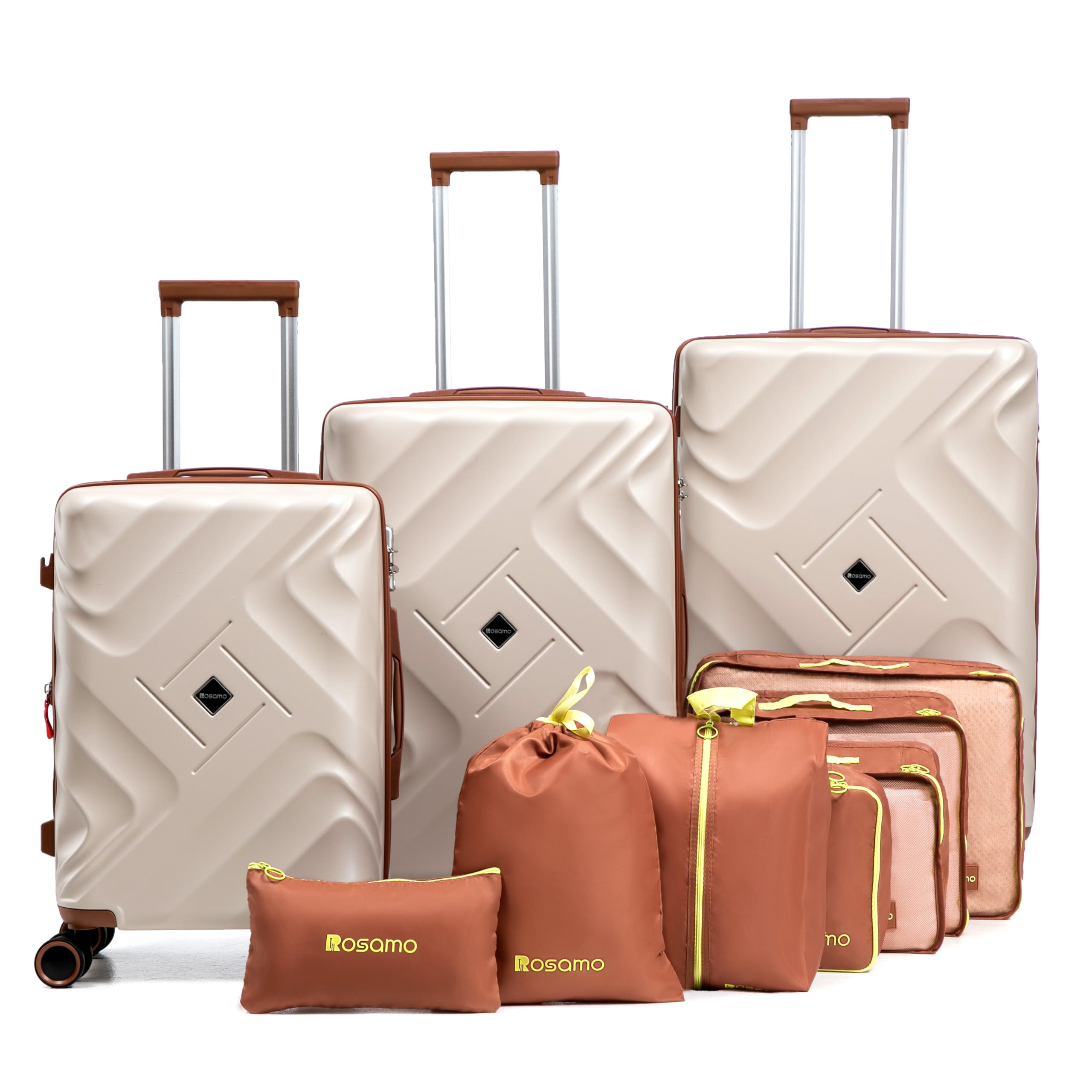 10 piece Luggage Set Expandable Suitcase 22x14x9 Airline Approved Carry on ABS Hard Case Suitcases with Spinner Wheels