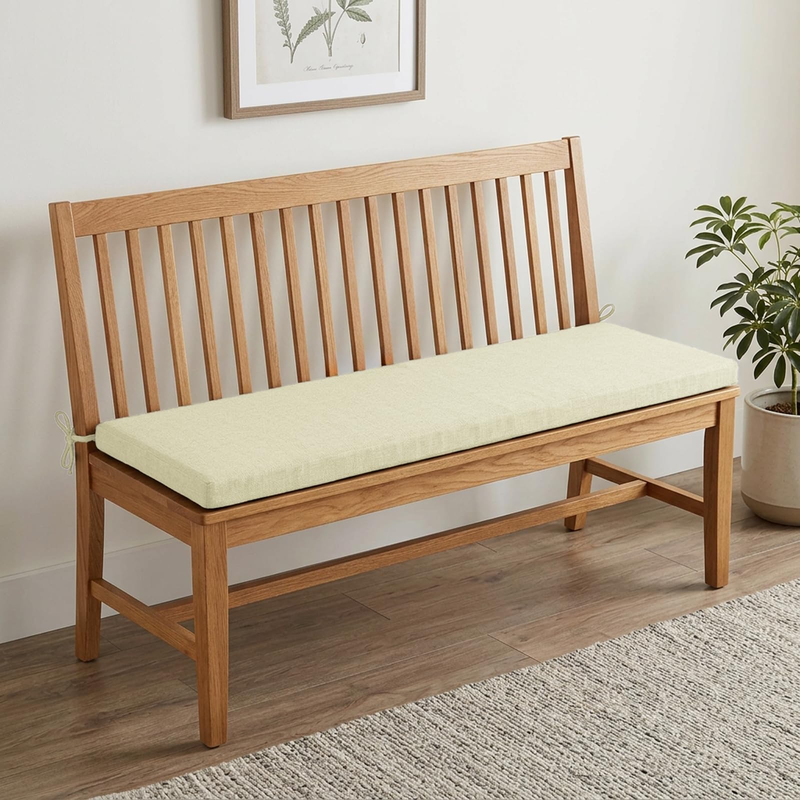 AZMAHT Bench Cushion For Indoor Outdoor Spaces, Linen Fabric, Supportive Foam Core, Non Slip Bottom, Removable Zipped Cover, Washable And Easy Care,N01,80x30x3cm