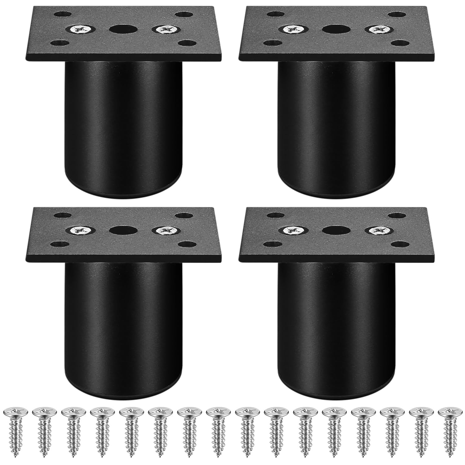 4 STK Füße für Möbelfüße Verstellbar, 5cm Sofafuße, Schrankfüße, Schrankfüsse Höhenverstellbare Stellfüße Beine für Schrank Bett Stühle Tisch Schreibtisch Couch füße Möbelbeine, Schwarz