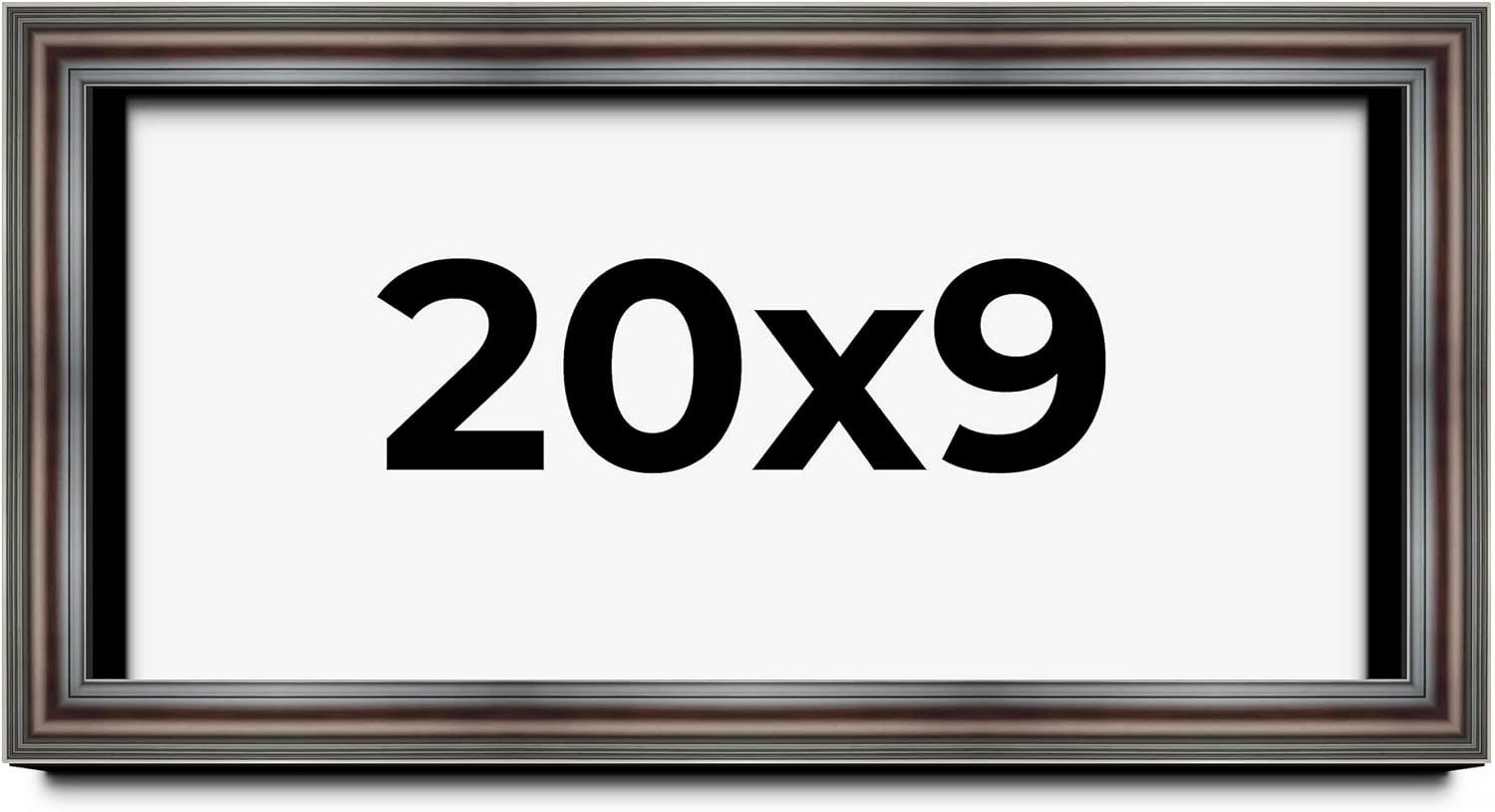 20x9 Shadow Box Frame Brown Cherry | 2.625 Inches Deep Pine Wood Traditional Shadowbox Display Frame | UV Resistant Acrylic Front, Acid Free Backing, and Hanging Hardware | Vox Picture Frame Style