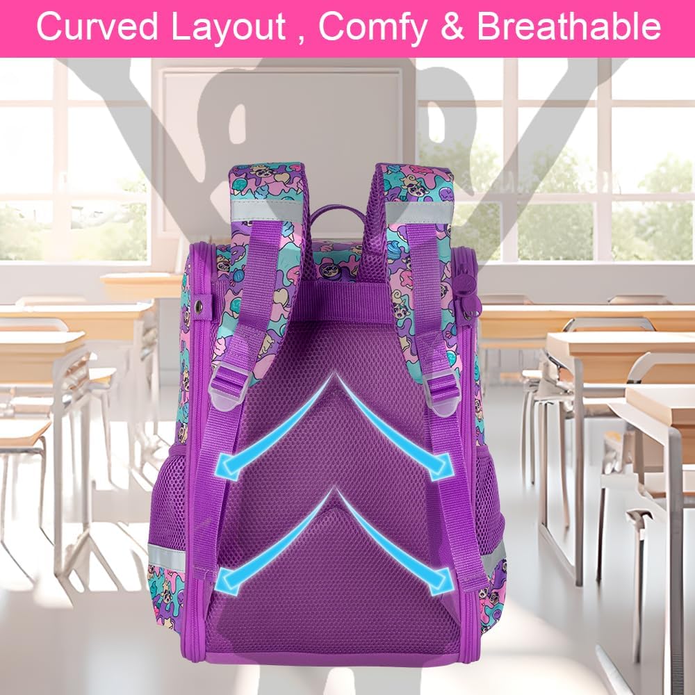 KLFVB 3PCS Backpack for Girls and Boys, 15" Unicorn Dinosaur Bookbag with Lunch Box, Kids Preschool School bag - Image 7