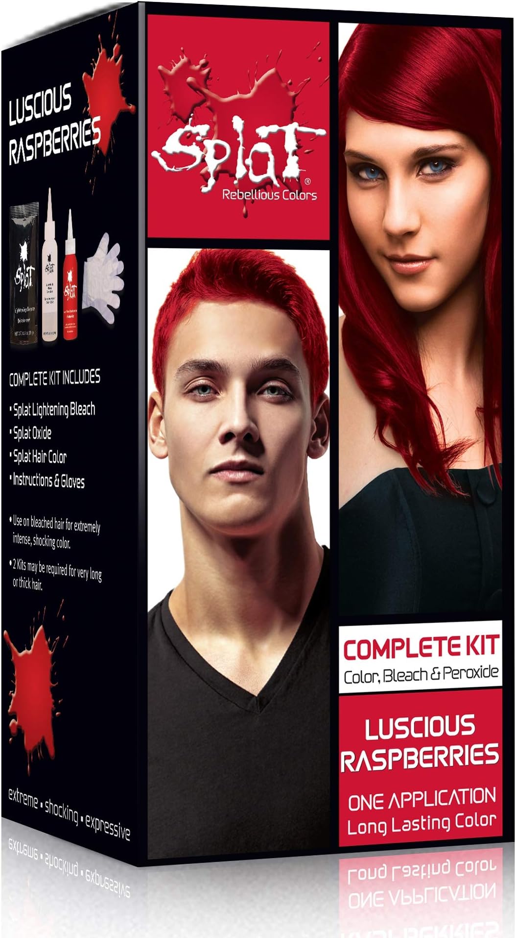 Splat Luscious Raspberry Hair Color, Size 1ea, Ammonia Free, Cruelty Free, Vegan, Semi-Permanent, Moisturizing, Color Protection