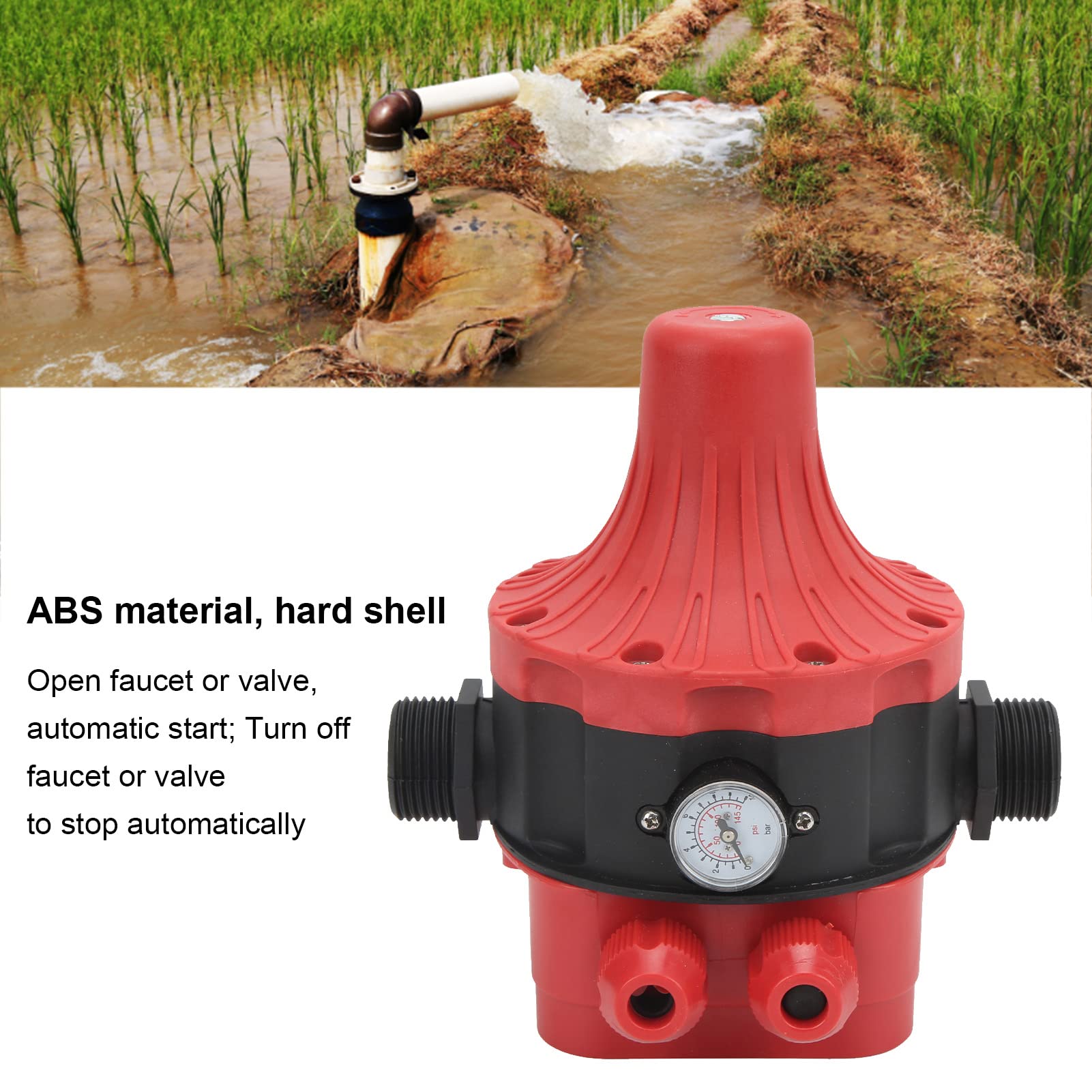 Controlador de Presión de Bomba de Agua, Carcasa ABS Automática, Interruptor de Control de Presión Anti-ralentí con Inteligencia Remoto para Bomba de Jardín (220 V-240 V)