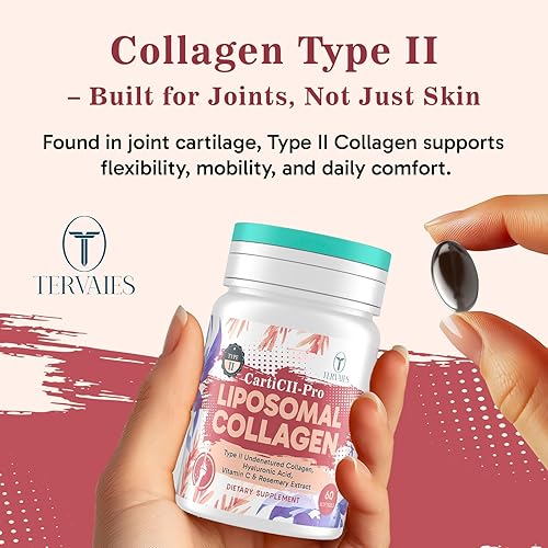 Miniatura 7 de Suplemento de apoyo articular de colágeno liposomal, colágeno sin desnaturalizar tipo II para hombres y mujeres con ácido hialurónico y vitamina C
