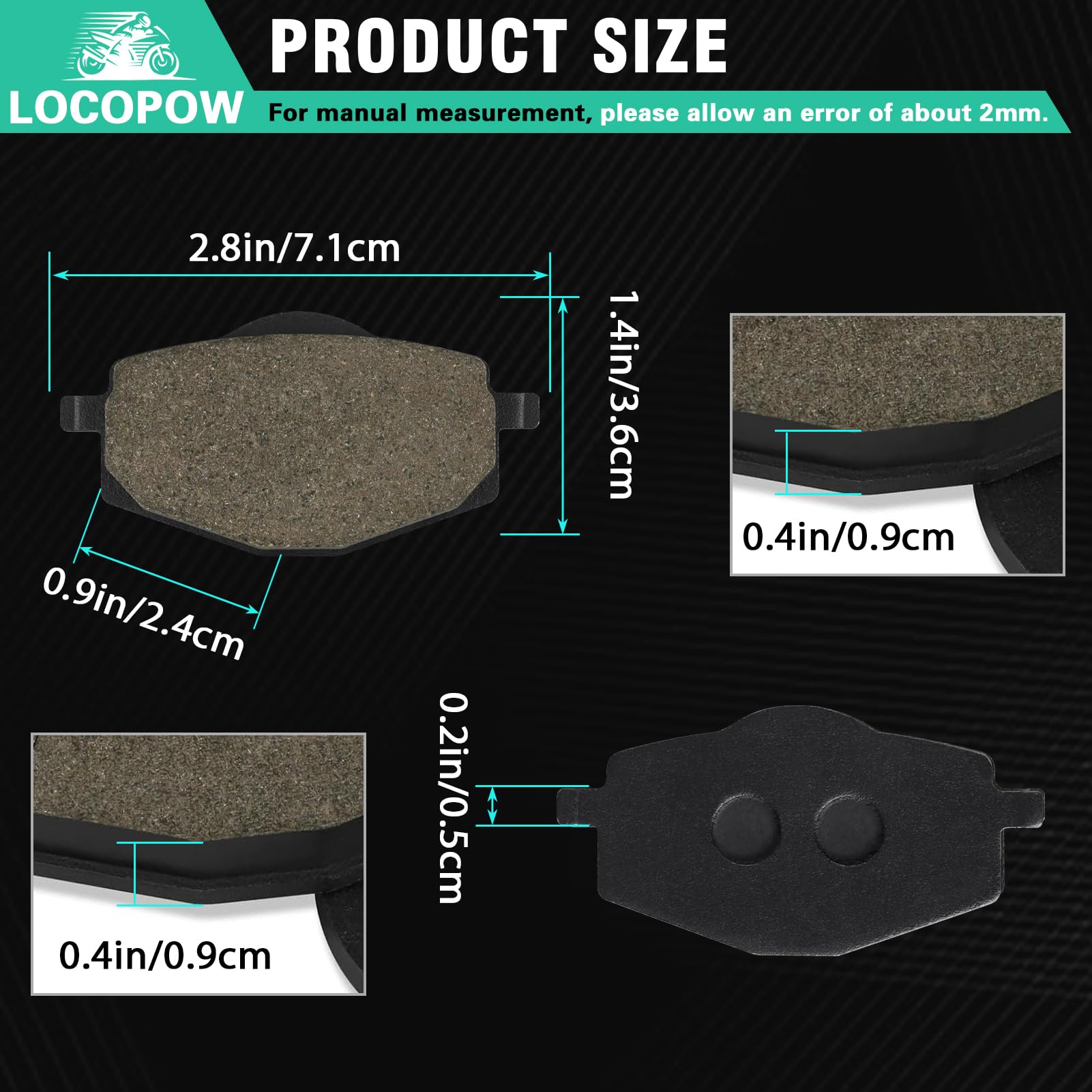 LOCOPOW Klocki hamulcowe przednie do Yamaha DT125 1986 1987 DT 125 RE 2004-2007 YBR 125 2005-2006 DT 200 1987 XT 225 Serrow XT 350 1985-1995 TT 600 N Frame 1985-1988