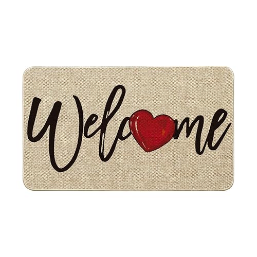 Artoid Mode Welcome Love Heart Valentine's Day Doormat, Home Decor