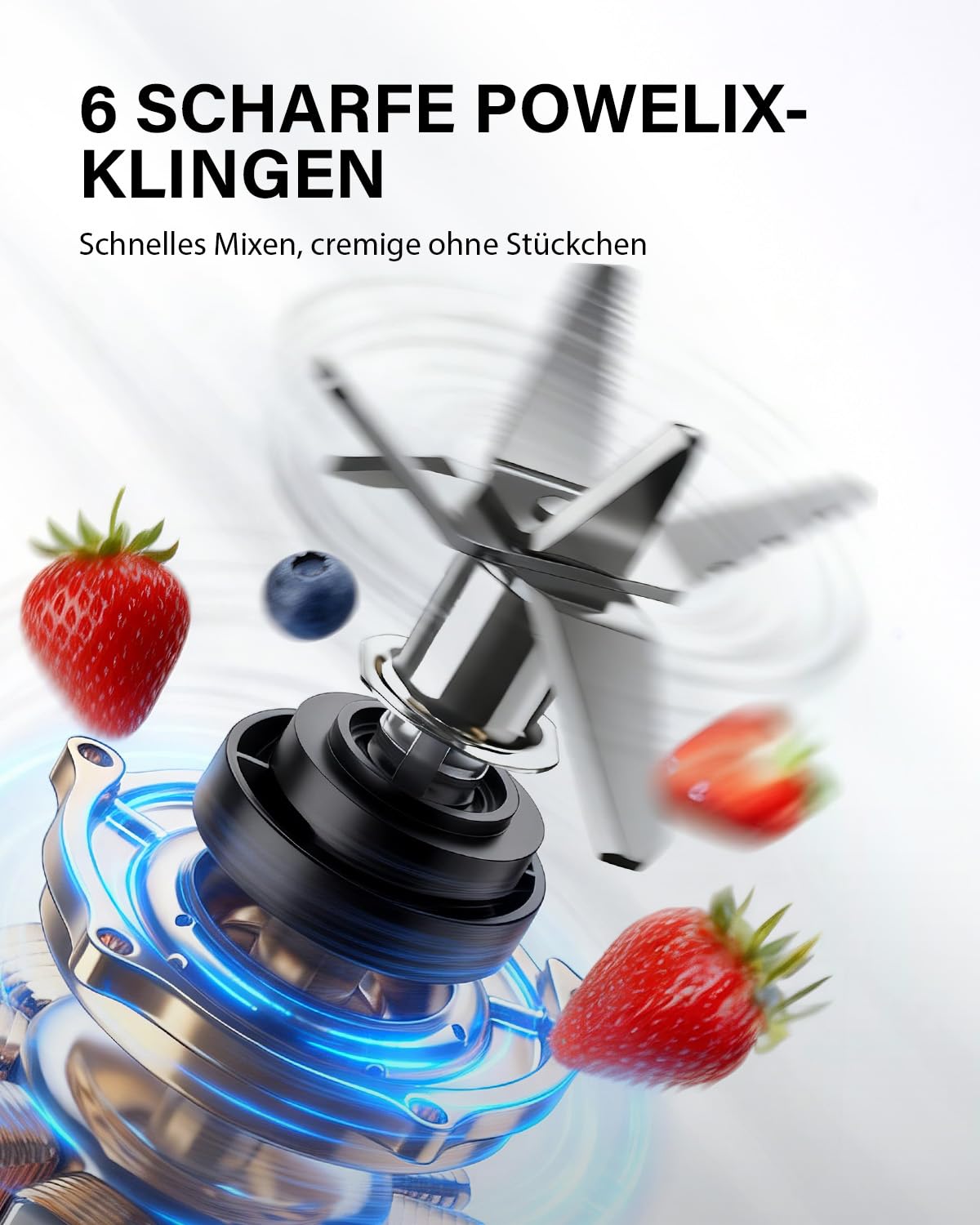 Standmixer, 1500 W, Eisknackmesser 6-Klingen FüR Mixer, Smoothie Maker Mit 4 Programme + Pulsfunktion, 2 * 900 ml Flasche, FüR Smoothies, Milchshakes Und Zum Einfrieren Von Obst