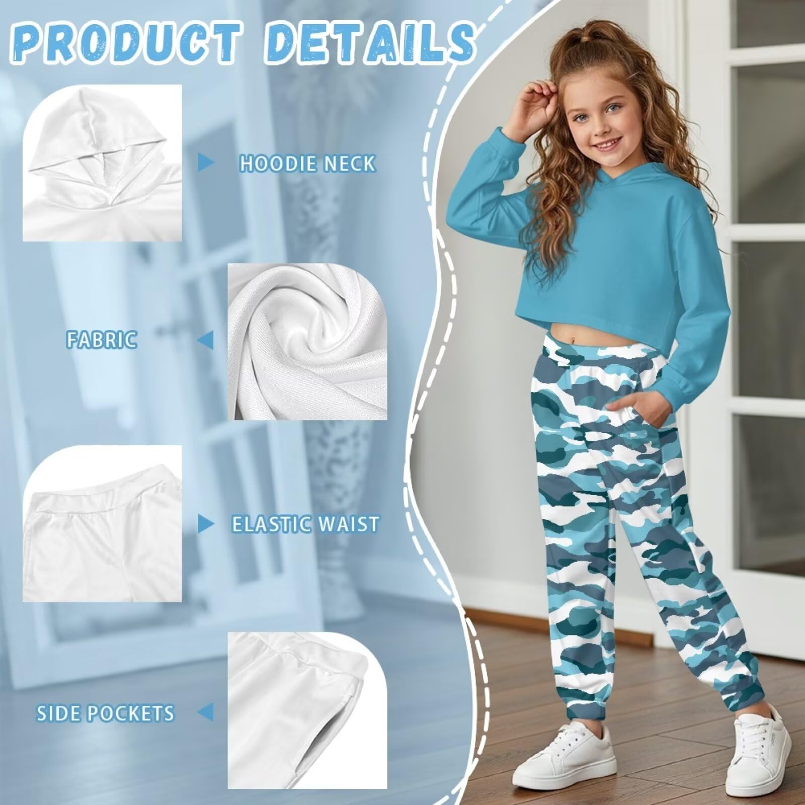 Dziewczęcy aktywny dres, 2-częściowy strój, bluza i spodnie, dziewczęcy zestaw dresowy, dziecięce bluzy z kapturem, zestawy odzieży